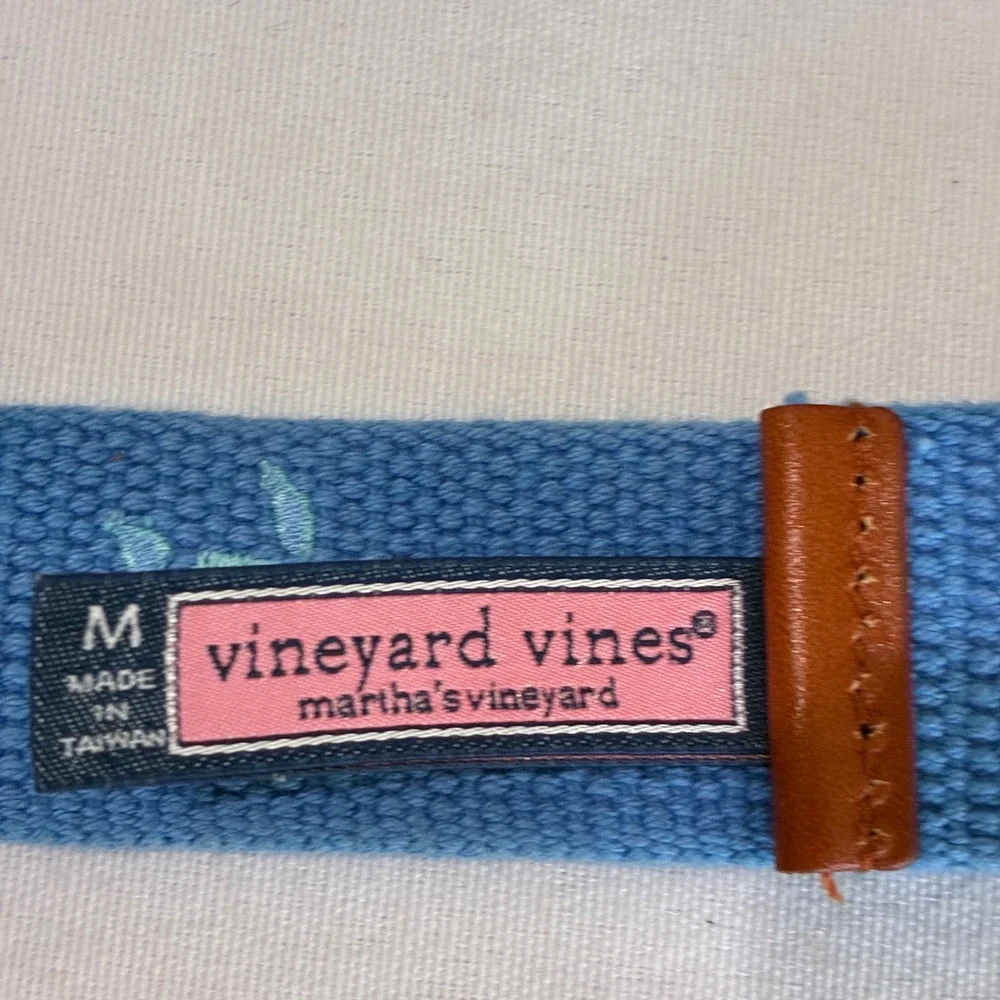 2 Vineyard Vines D-Ring Belts Boys Medium Blue Navy Stars Turtles Preppy Beach